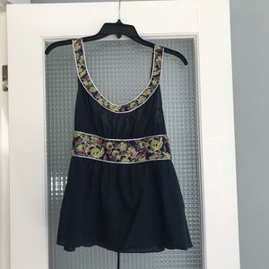 Free People deep blue tank top